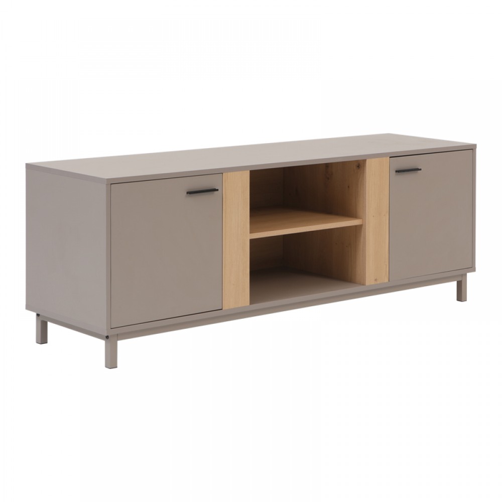 Έπιπλο τηλεόρασης Polenio pakoworld taupe με φυσικό 150x40x53εκ