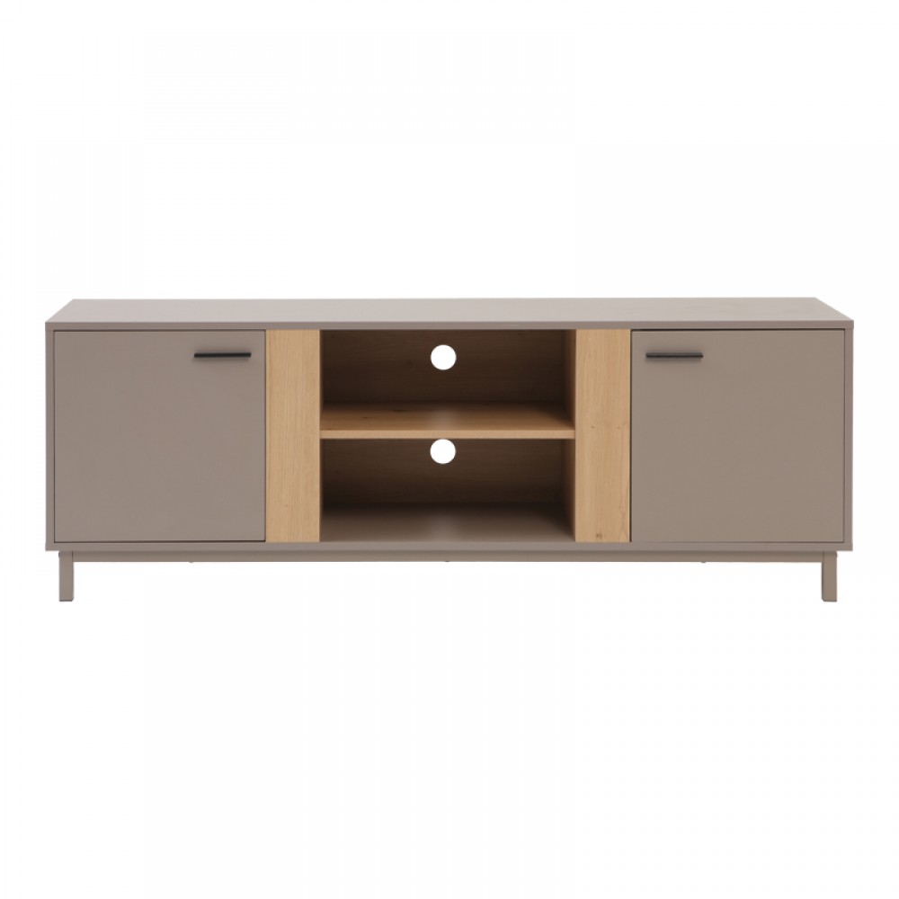 Έπιπλο τηλεόρασης Polenio pakoworld taupe με φυσικό 150x40x53εκ