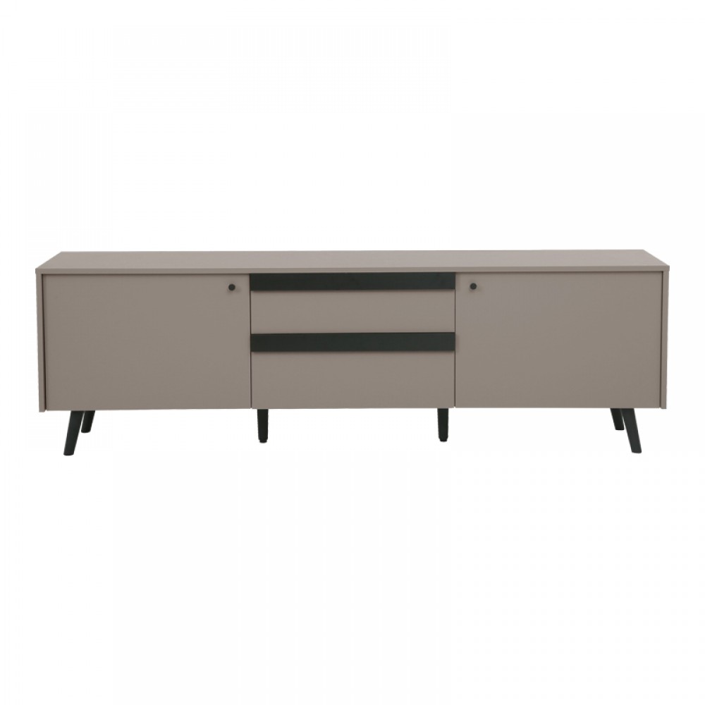 Έπιπλο τηλεόρασης Nectra pakoworld taupe με μαύρο 180x40x56εκ