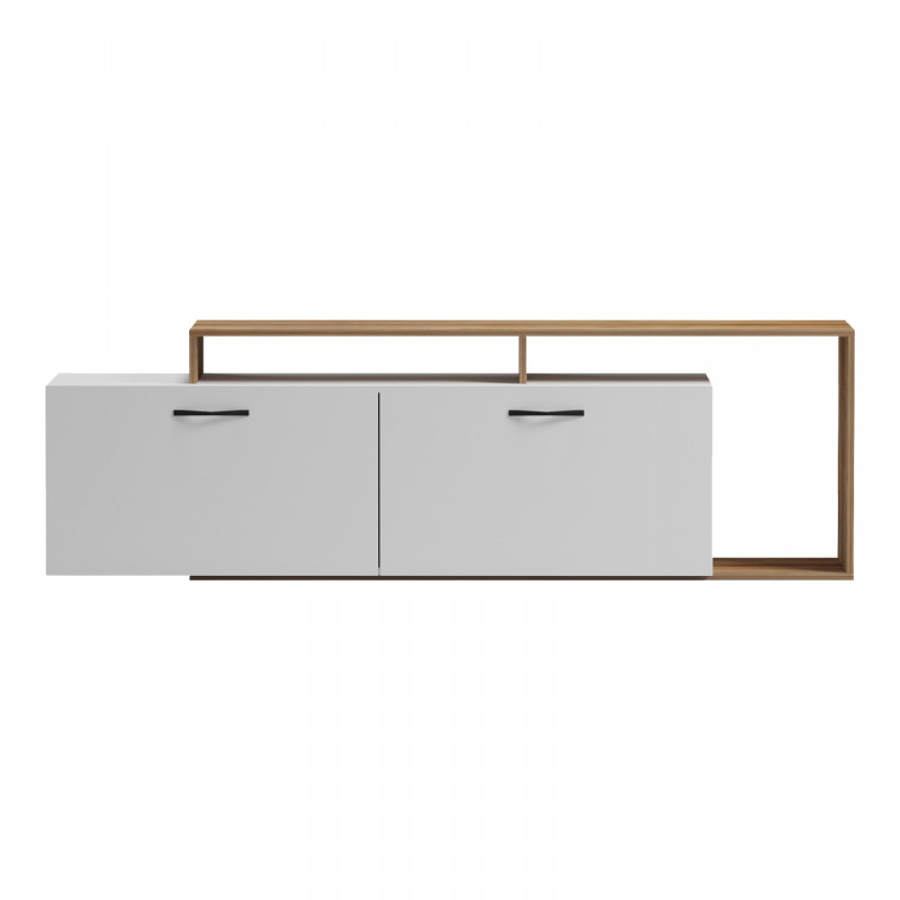 Έπιπλο τηλεόρασης Tobler pakoworld σε oak- λευκή απόχρωση 170x40x53εκ