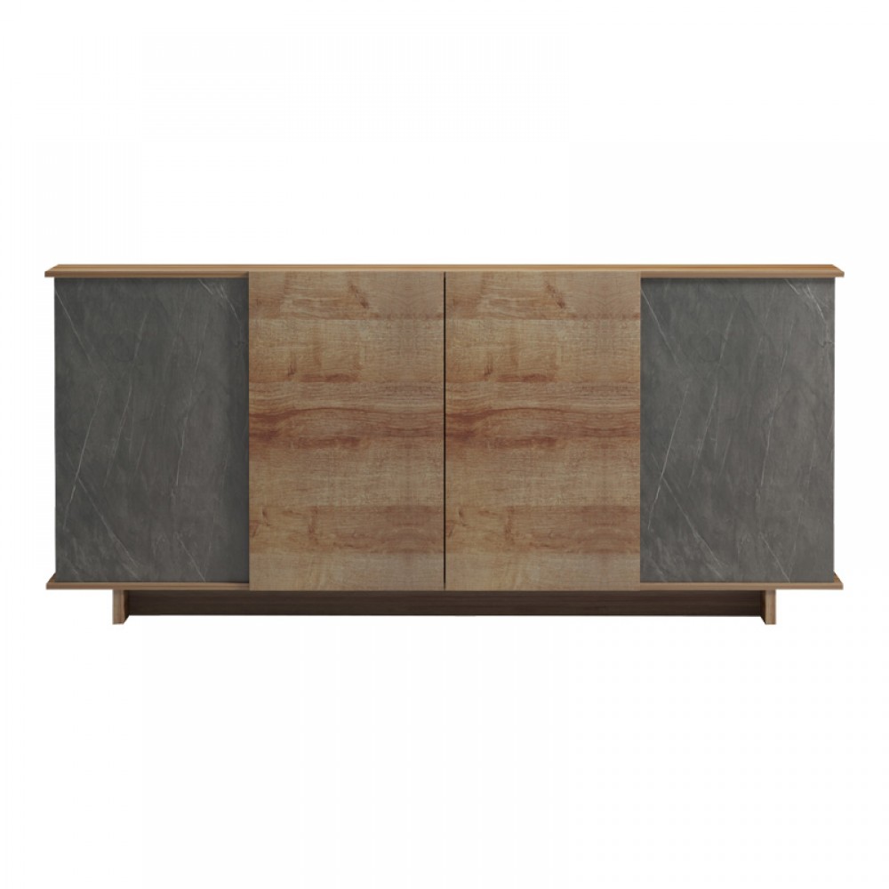 Μπουφές Zafore  pakoworld σε oak-γκρι μαρμάρου 180x45x80εκ