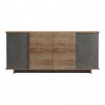 Μπουφές Zafore  pakoworld σε oak-γκρι μαρμάρου 180x45x80εκ