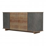 Μπουφές Zafore  pakoworld σε oak-γκρι μαρμάρου 180x45x80εκ