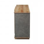 Μπουφές Zafore  pakoworld σε oak-γκρι μαρμάρου 180x45x80εκ