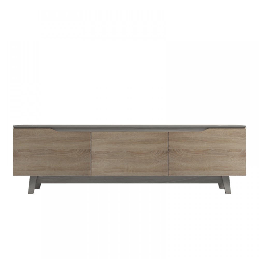Έπιπλο τηλεόρασης Kasandra pakoworld μπεζ μαρμάρου-sonoma 180x35x48.5εκ