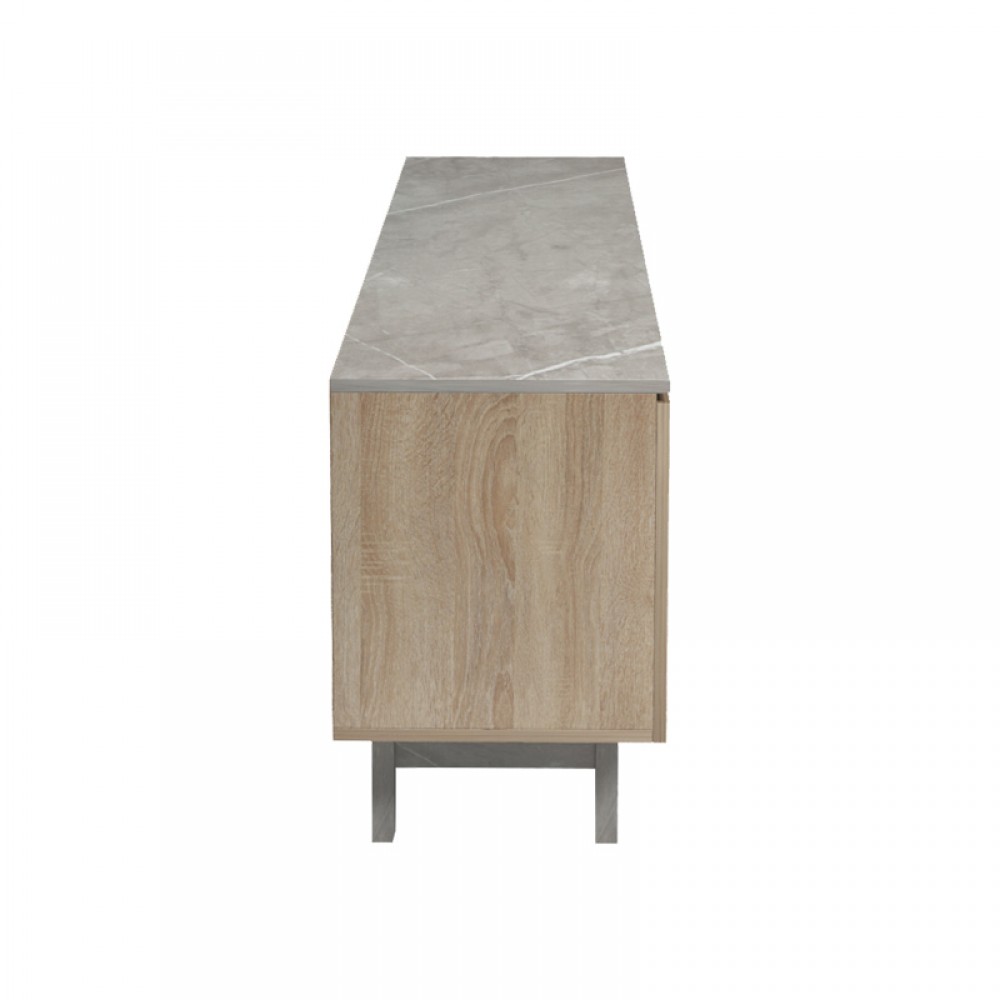 Έπιπλο τηλεόρασης Kasandra pakoworld μπεζ μαρμάρου-sonoma 180x35x48.5εκ