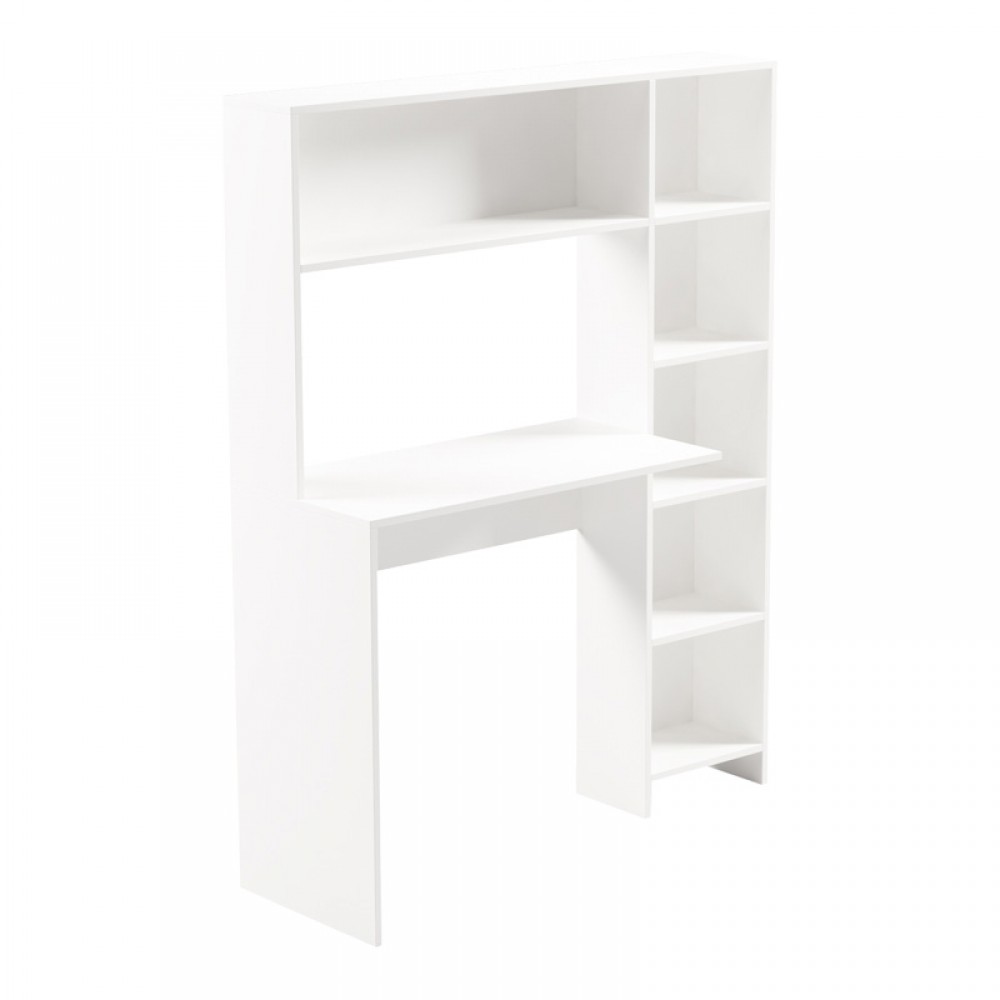 Γραφείο με βιβλιοθήκη Janson pakoworld σε λευκή απόχρωση 113.2x40x141.8εκ