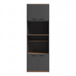 Ντουλάπα κουζίνας Rowan pakoworld σε ανθρακί-oak απόχρωση 60x42x182εκ
