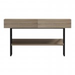 Κονσόλα Vien pakoworld σε sonoma-μαύρη απόχρωση 139x43x75.5εκ