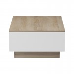 Τραπέζι σαλονιού Winey pakoworld σε sonoma-λευκή απόχρωση 90x60x31.5εκ