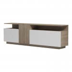 Έπιπλο τηλεόρασης Vendora pakoworld σε sonoma-λευκή απόχρωση 150x29.5x46.3εκ