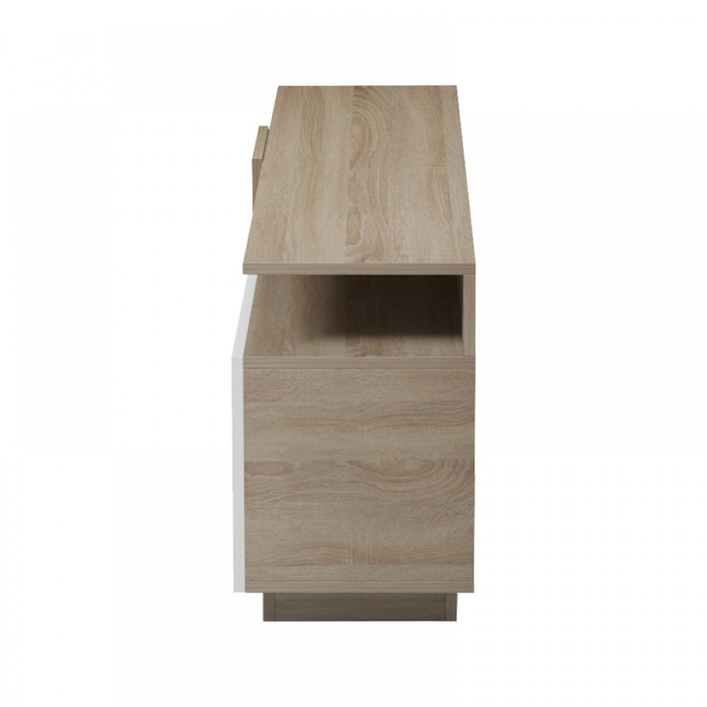 Έπιπλο τηλεόρασης Vendora pakoworld σε sonoma-λευκή απόχρωση 150x29.5x46.3εκ