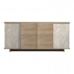 Μπουφές Zafore pakoworld sonoma - γκρι μπεζ όψη μαρμάρου 180x45x80εκ