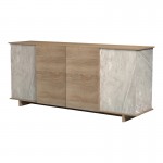 Μπουφές Zafore pakoworld sonoma - γκρι μπεζ όψη μαρμάρου 180x45x80εκ