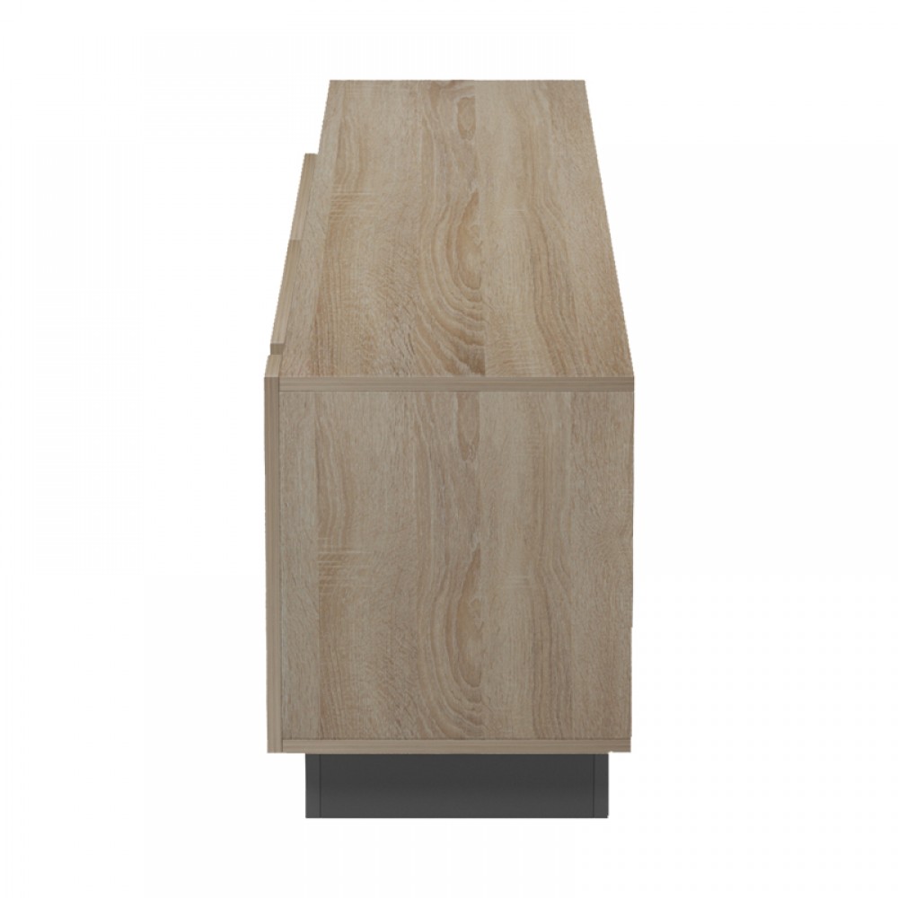 Έπιπλο τηλεόρασης με Led Vario pakoworld sonoma - ανθρακί 185.6x35x45εκ