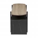 Έπιπλο τηλεόρασης Medousa pakoworld sonoma - μαύρη όψη μαρμάρου 160x35.5x50εκ