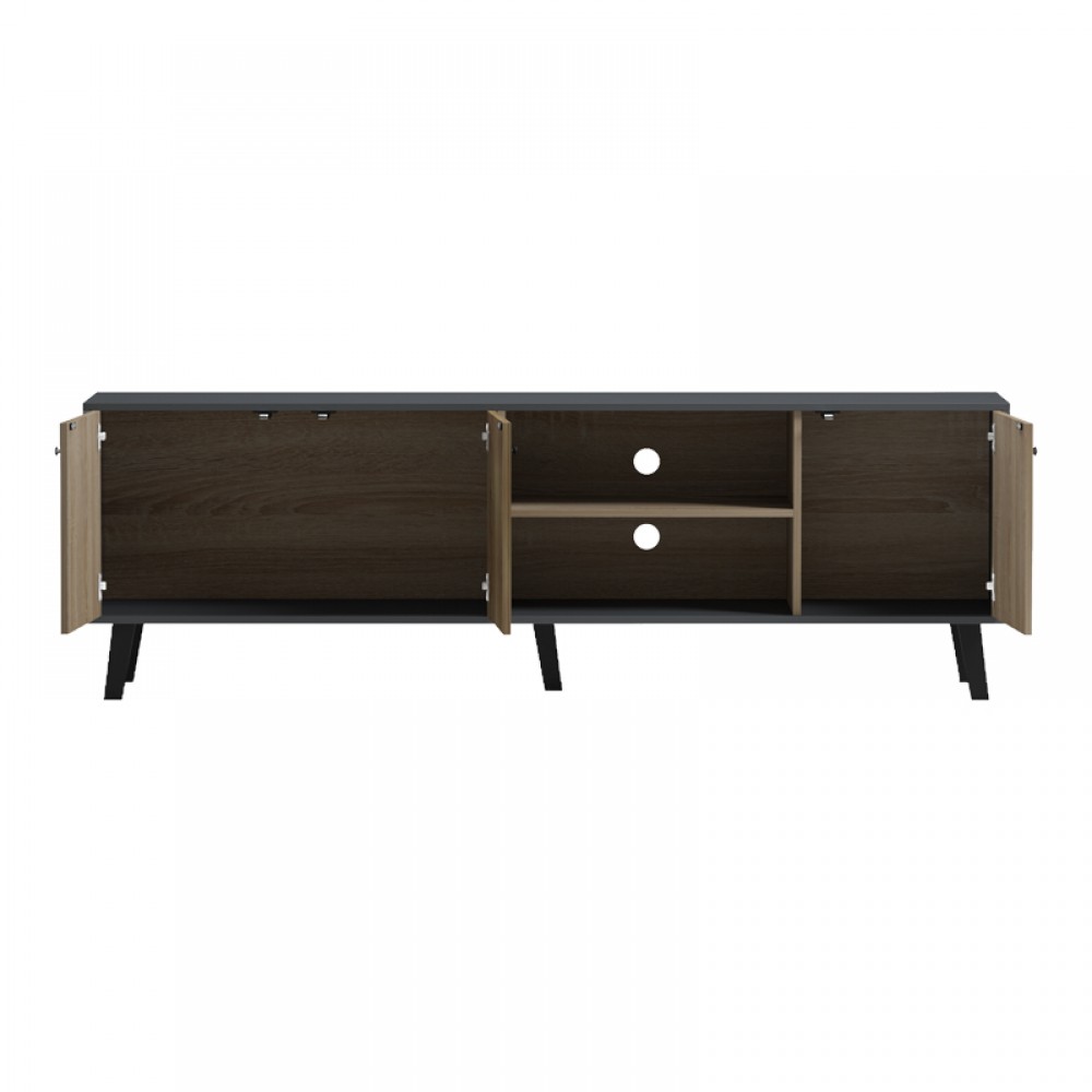 Έπιπλο τηλεόρασης Tuscany pakoworld sonoma-ανθρακί 180x41x51εκ