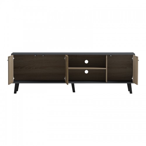 Έπιπλο τηλεόρασης Tuscany pakoworld sonoma-ανθρακί 180x41x51εκ