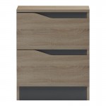 Κομοδίνο Verena pakoworld sonoma-ανθρακί 40x40x50εκ