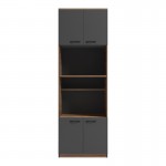 Ντουλάπα κουζίνας Rowan pakoworld σε oak-ανθρακί απόχρωση 60x42x182εκ