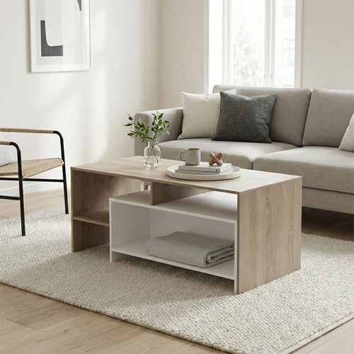 Τραπέζι σαλονιού Consa pakoworld sonoma - λευκό 120x60x53.6εκ