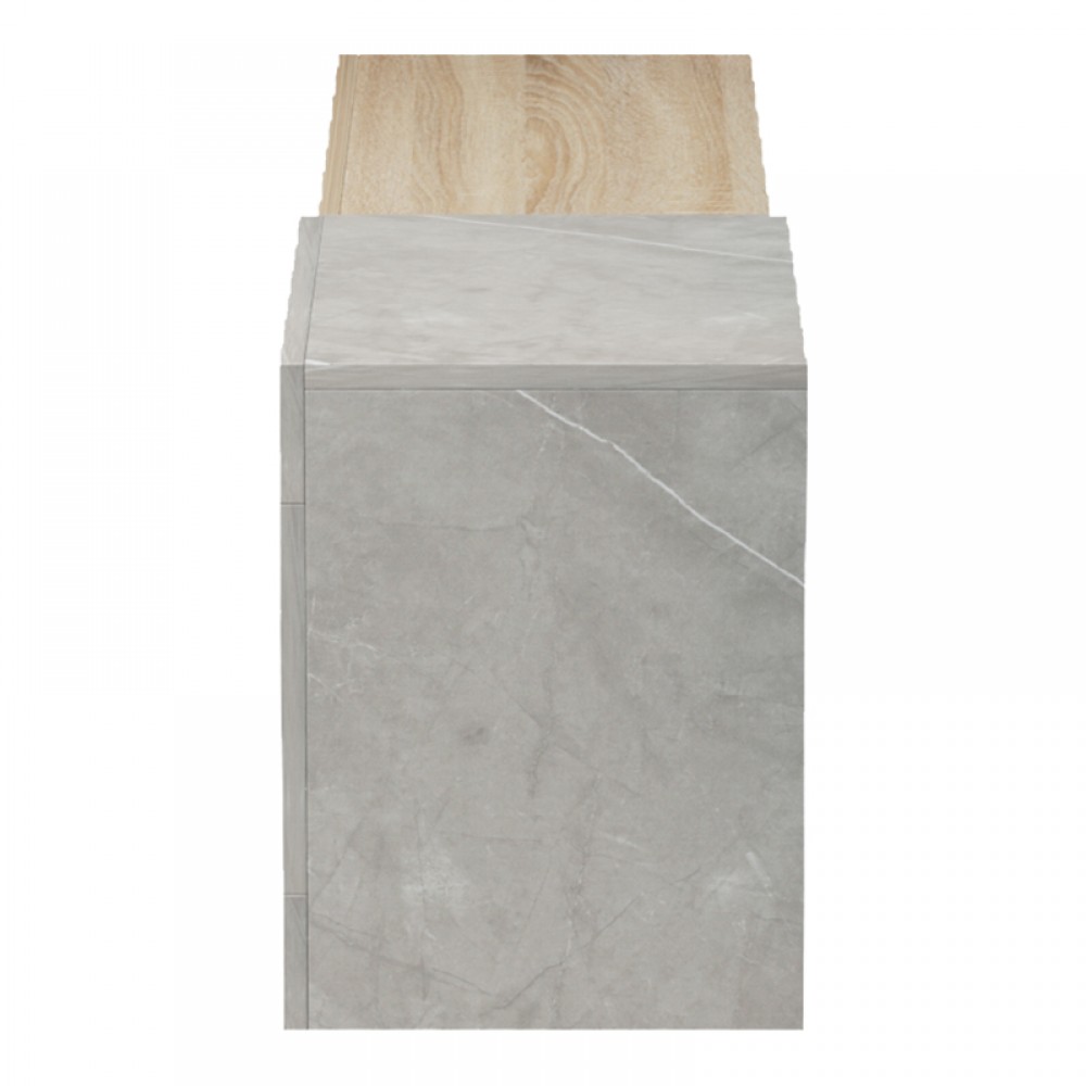 Έπιπλο τηλεόρασης επιτοίχιο Flato pakoworld sonoma-γκρι μπεζ όψη μαρμάρου 150x29.5x38.5εκ