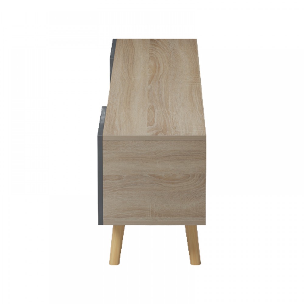 Έπιπλο τηλεόρασης Osclo pakoworld sonoma-ανθρακί 160x30x53.5εκ