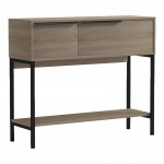 Κονσόλα Nordic pakoworld σε sonoma-μαύρη απόχρωση 90x29,5x76εκ