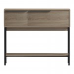 Κονσόλα Nordic pakoworld σε sonoma-μαύρη απόχρωση 90x29,5x76εκ