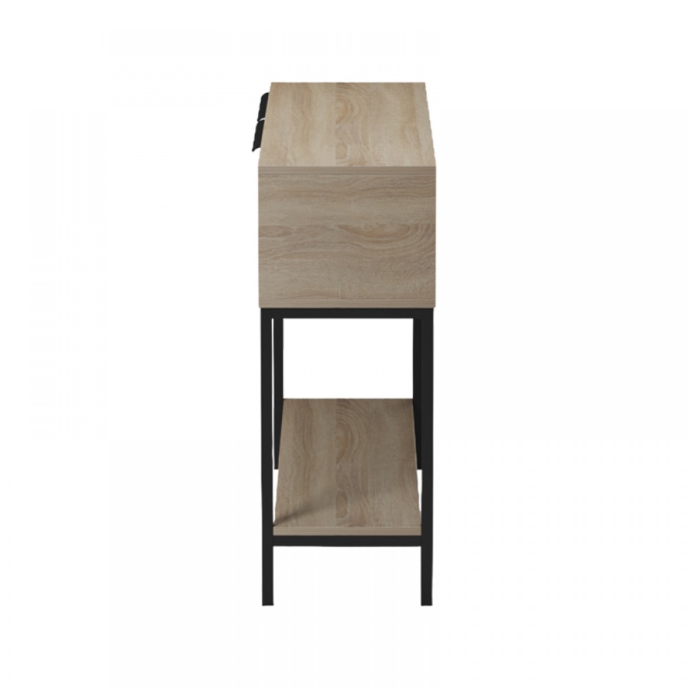 Κονσόλα Nordic pakoworld σε sonoma-μαύρη απόχρωση 90x29,5x76εκ