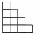 Βιβλιοθήκη Scala pakoworld ανθρακί 129.5x29x129.5εκ