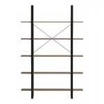 Βιβλιοθήκη-Ραφιέρα Loftie pakoworld sonoma-μαύρο μέταλλο 126x28x165εκ