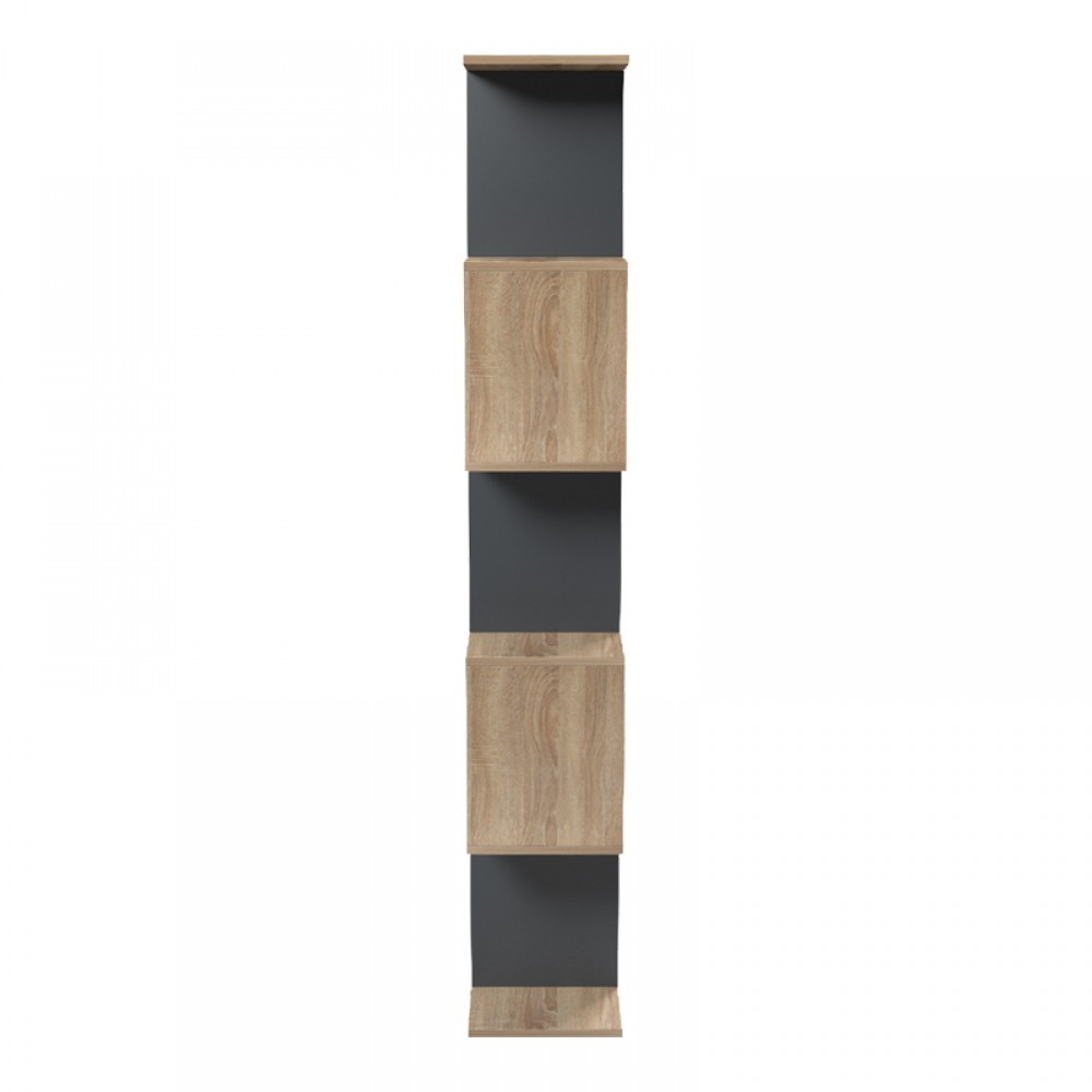 Βιβλιοθήκη Tetri pakoworld sonoma-ανθρακί 121.8x25.4x158.8εκ