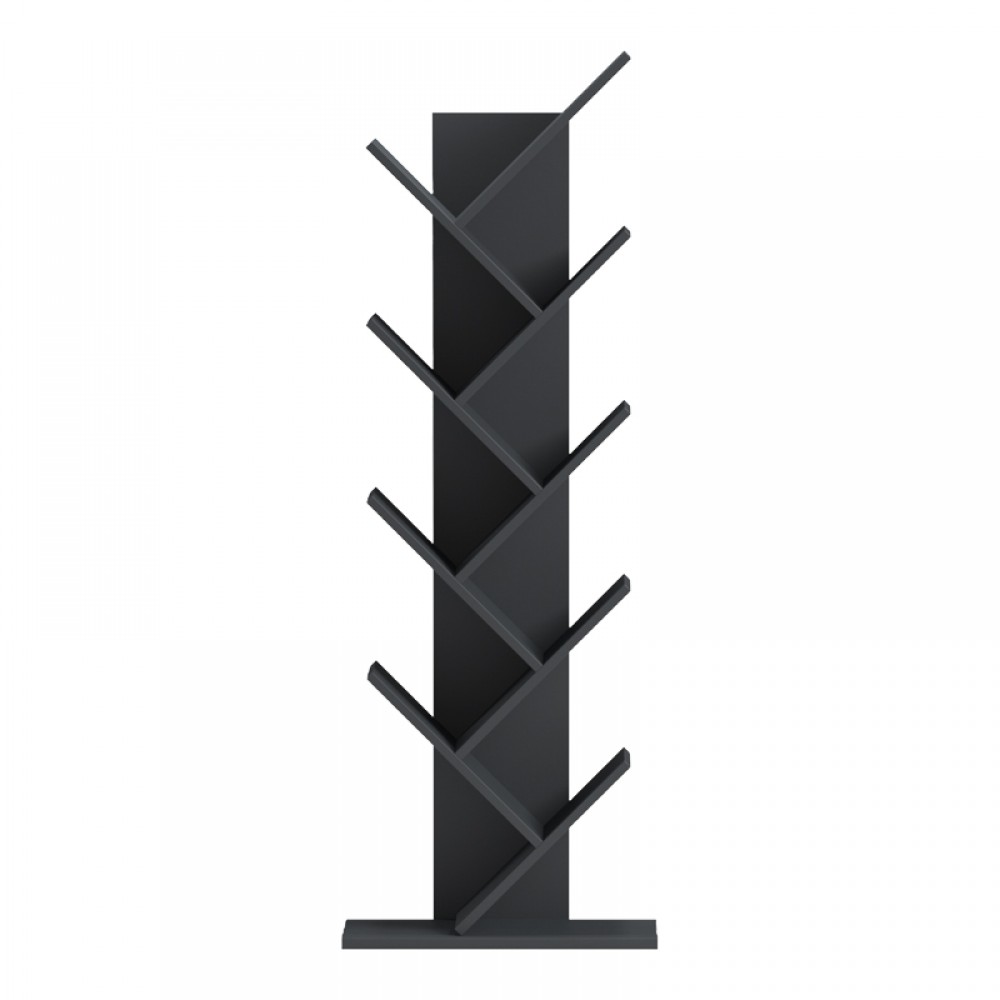 Βιβλιοθήκη Fyllo pakoworld ανθρακί 50x25x141.5εκ