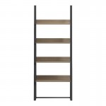 Βιβλιοθήκη-Ραφιέρα Alfa pakoworld sonoma-μαύρο μέταλλο 75x36x185εκ