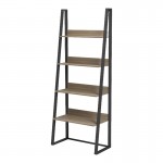 Βιβλιοθήκη-Ραφιέρα Alfa pakoworld sonoma-μαύρο μέταλλο 75x36x185εκ