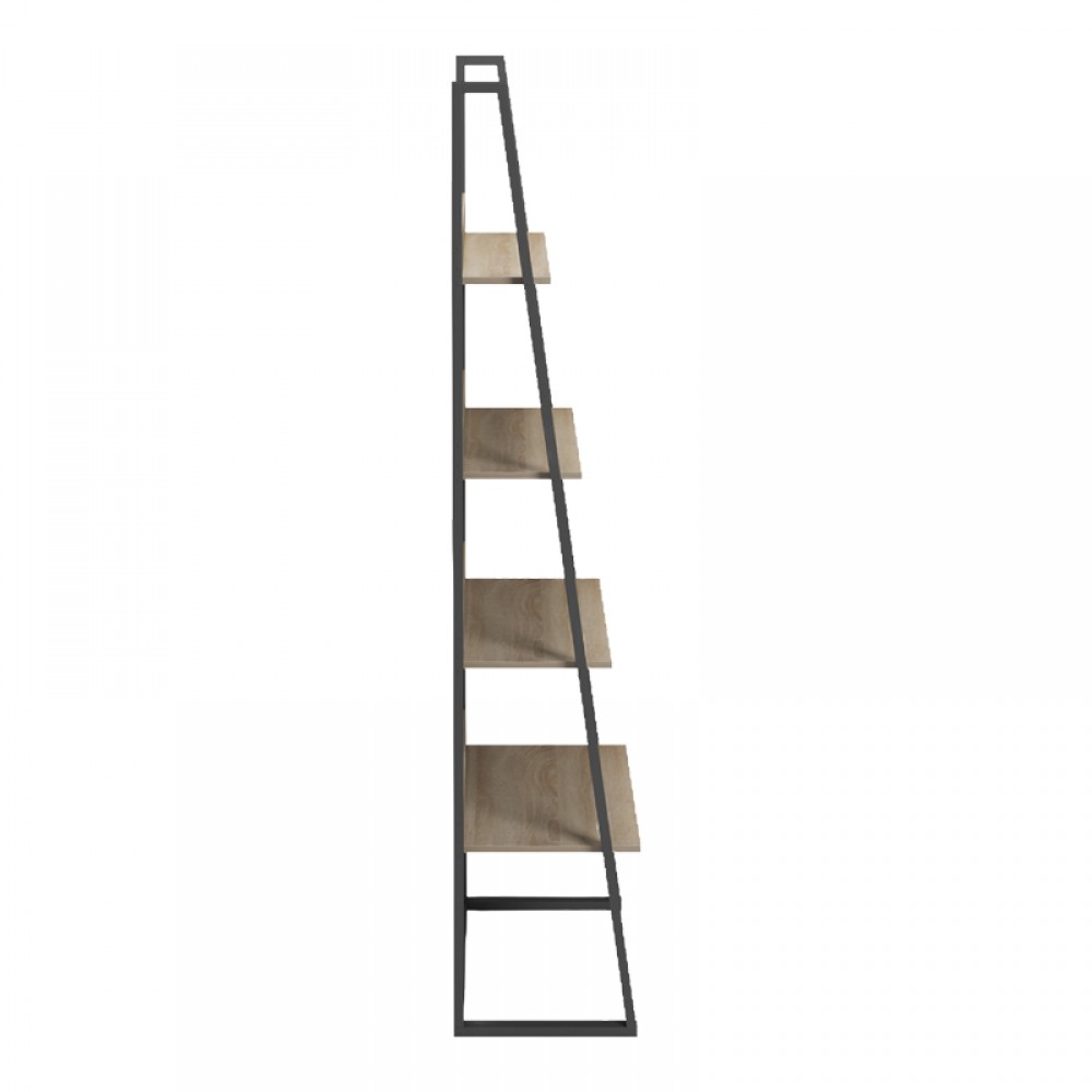 Βιβλιοθήκη-Ραφιέρα Alfa pakoworld sonoma-μαύρο μέταλλο 75x36x185εκ