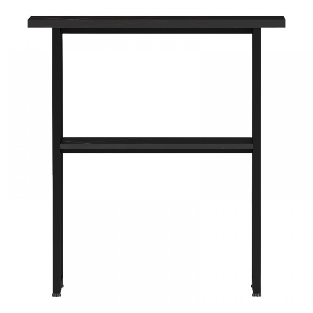 Κονσόλα Solain pakoworld μαύρο εφε μαρμάρου-μαύρο μέταλλο 79x29x85εκ