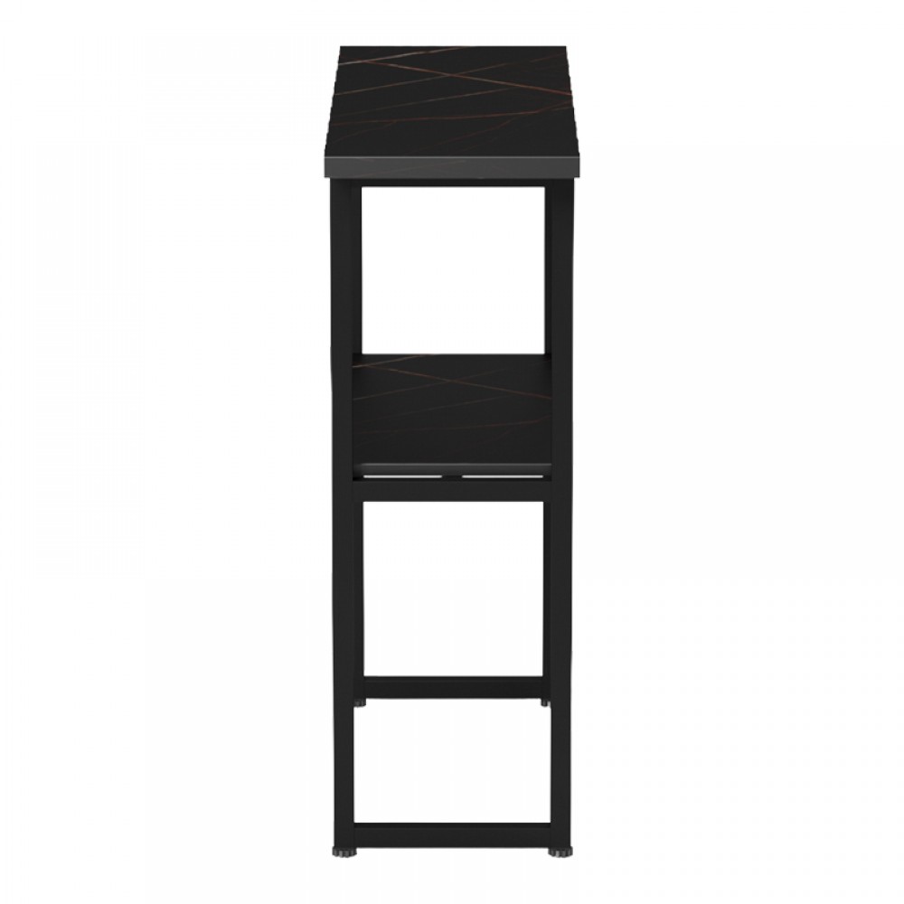 Κονσόλα Solain pakoworld μαύρο εφε μαρμάρου-μαύρο μέταλλο 79x29x85εκ