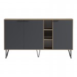 Μπουφές Balain pakoworld sonoma-ανθρακί 142x35.5x83εκ