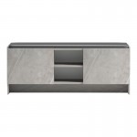 Παπουτσοθήκη-σκαμπό Zulla pakoworld γκρι μπεζ εφε μαρμαρου-μαυρο 110x37x43εκ