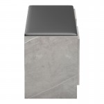 Παπουτσοθήκη-σκαμπό Zulla pakoworld γκρι μπεζ εφε μαρμαρου-μαυρο 110x37x43εκ