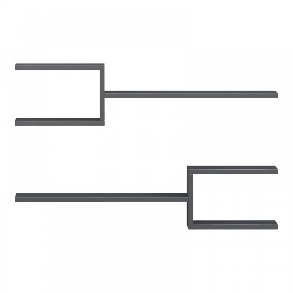 Ραφιέρα τοίχου Galler pakoworld ανθρακί 79x19.5x18εκ