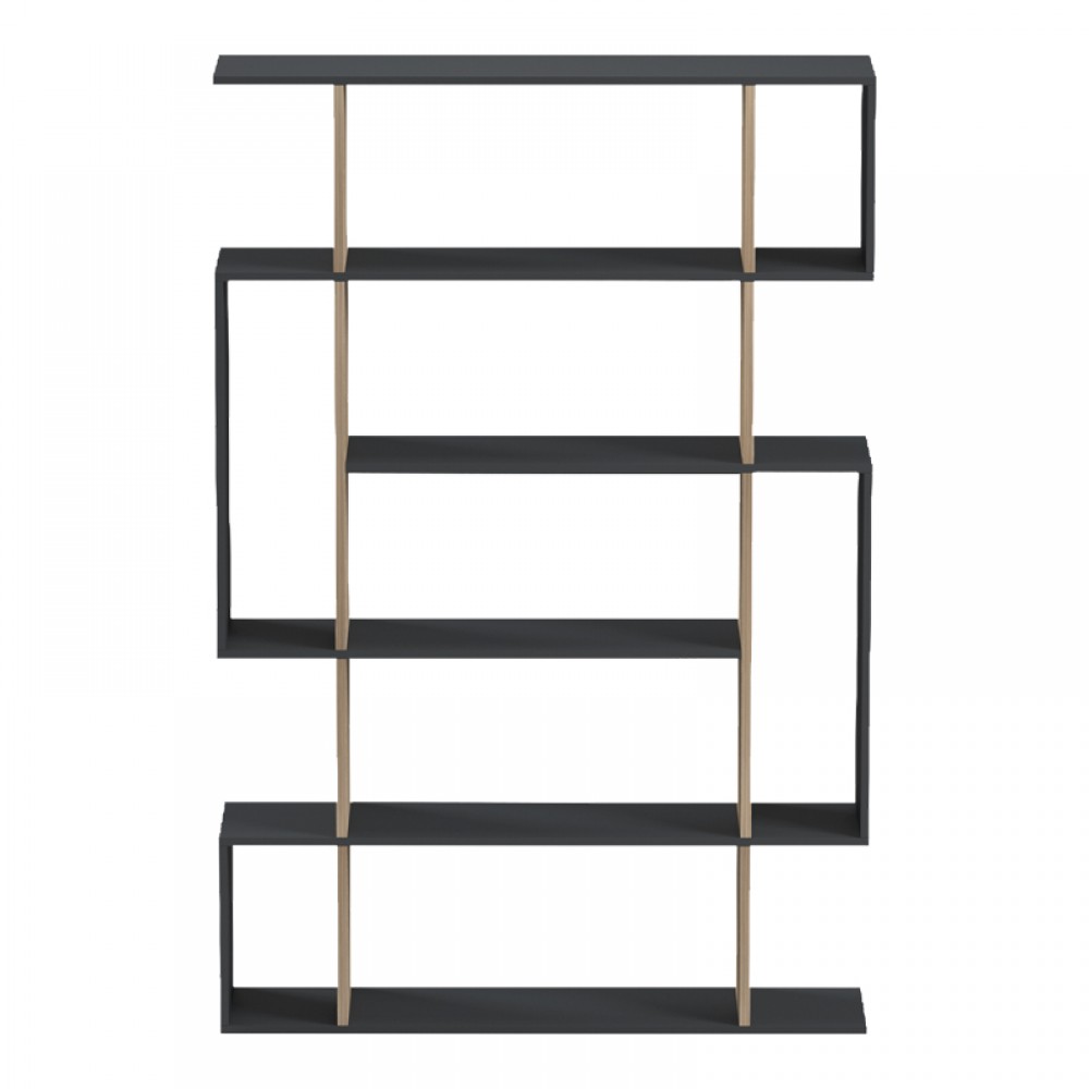 Βιβλιοθήκη Mito pakoworld ανθρακί - sonoma 108.5x25x161εκ