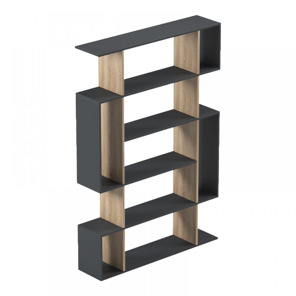 Βιβλιοθήκη Mito pakoworld ανθρακί - sonoma 108.5x25x161εκ