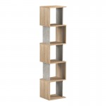 Βιβλιοθήκη Cubik pakoworld sonoma- γκρι μπεζ οψη μαρμάρου 35x30x161εκ