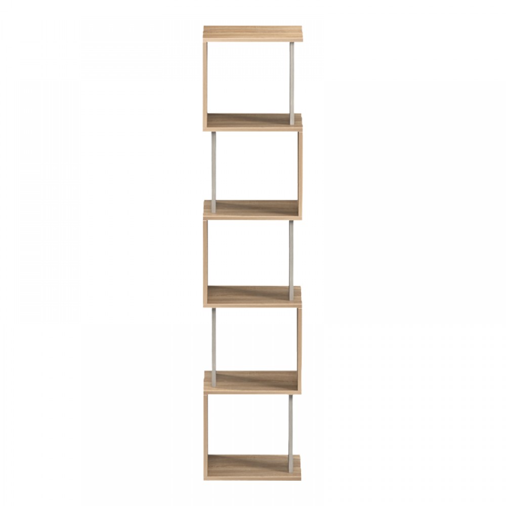 Βιβλιοθήκη Cubik pakoworld sonoma- γκρι μπεζ οψη μαρμάρου 35x30x161εκ