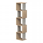 Βιβλιοθήκη Cubik pakoworld sonoma- γκρι μπεζ οψη μαρμάρου 35x30x161εκ