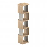 Βιβλιοθήκη Cubik pakoworld sonoma- γκρι μπεζ οψη μαρμάρου 35x30x161εκ
