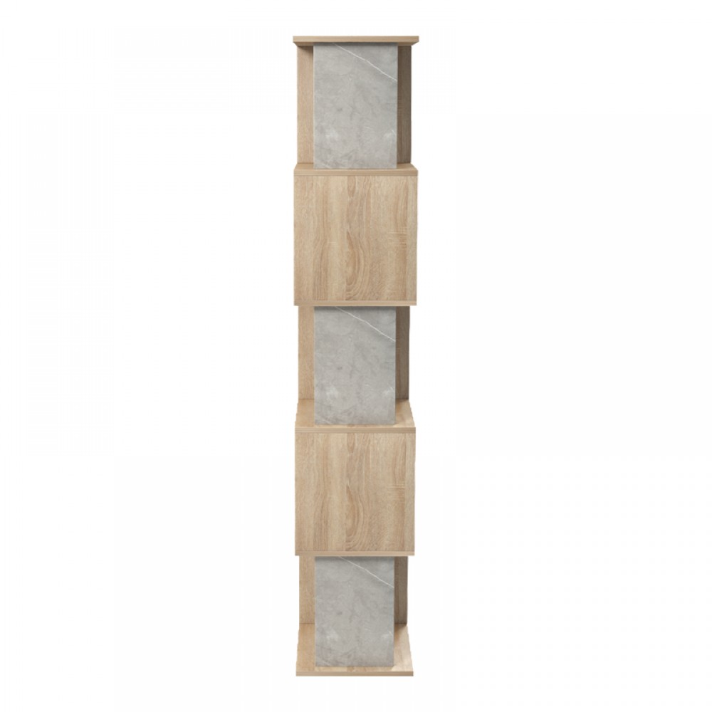Βιβλιοθήκη Cubik pakoworld sonoma- γκρι μπεζ οψη μαρμάρου 35x30x161εκ